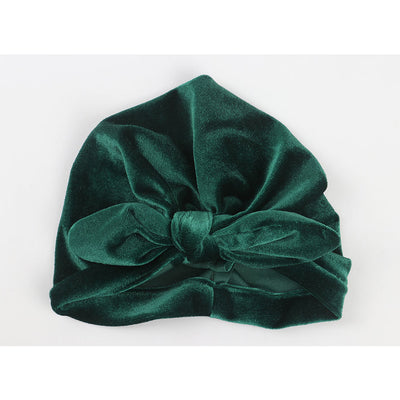 Baby Girl's Velour Turban Hat w Bow - 0816 - Little Kooma