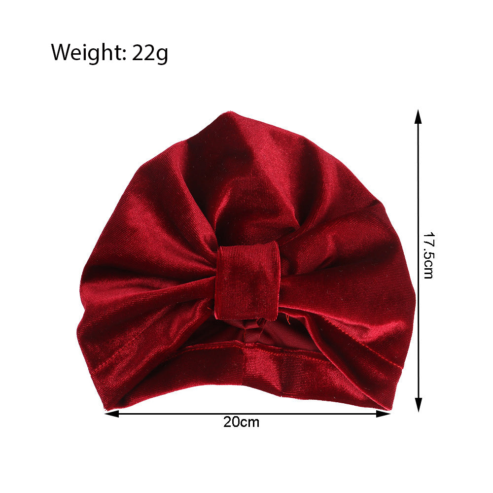 Baby Girl's Velour Turban Hat w Knot - 0816 - Little Kooma