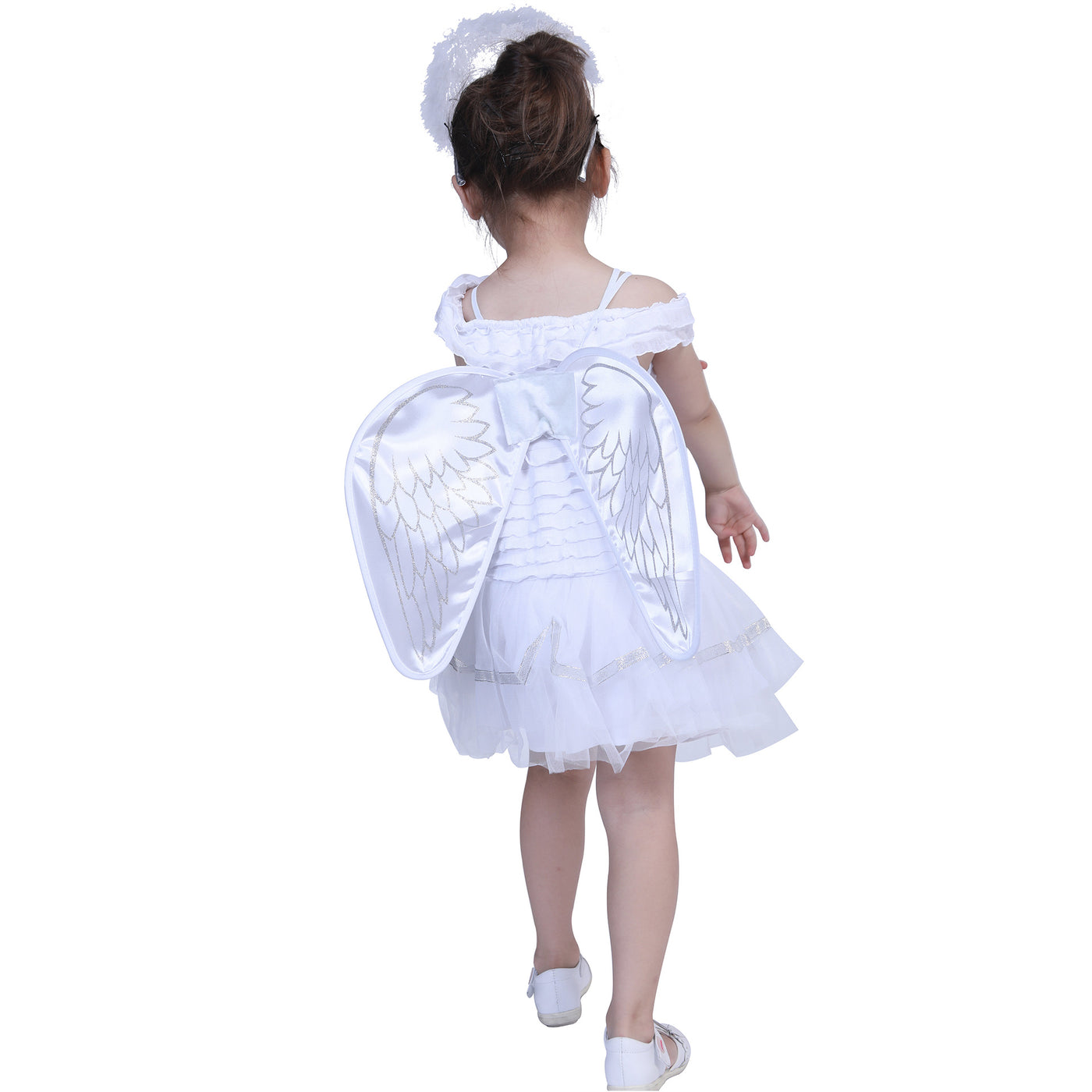 Kids Halloween Costume White Angel w Wings - Little Kooma