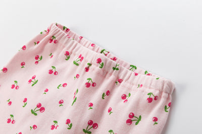 Baby Kid Girls Long Sleeve T-shirt Pants Pajamas Cherries 3 Pack - Little Kooma