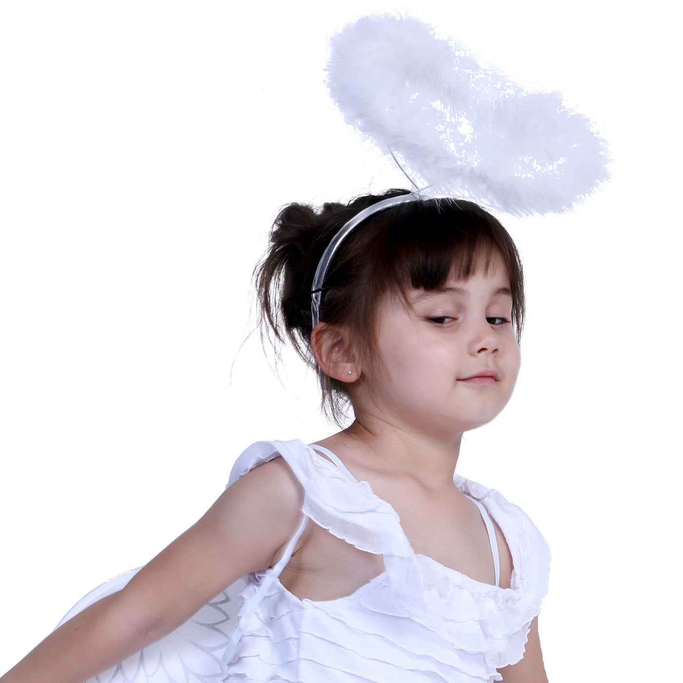 Kids Halloween Costume White Angel w Wings - Little Kooma