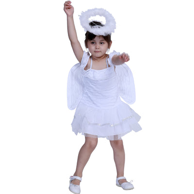 Kids Halloween Costume White Angel w Wings - Little Kooma