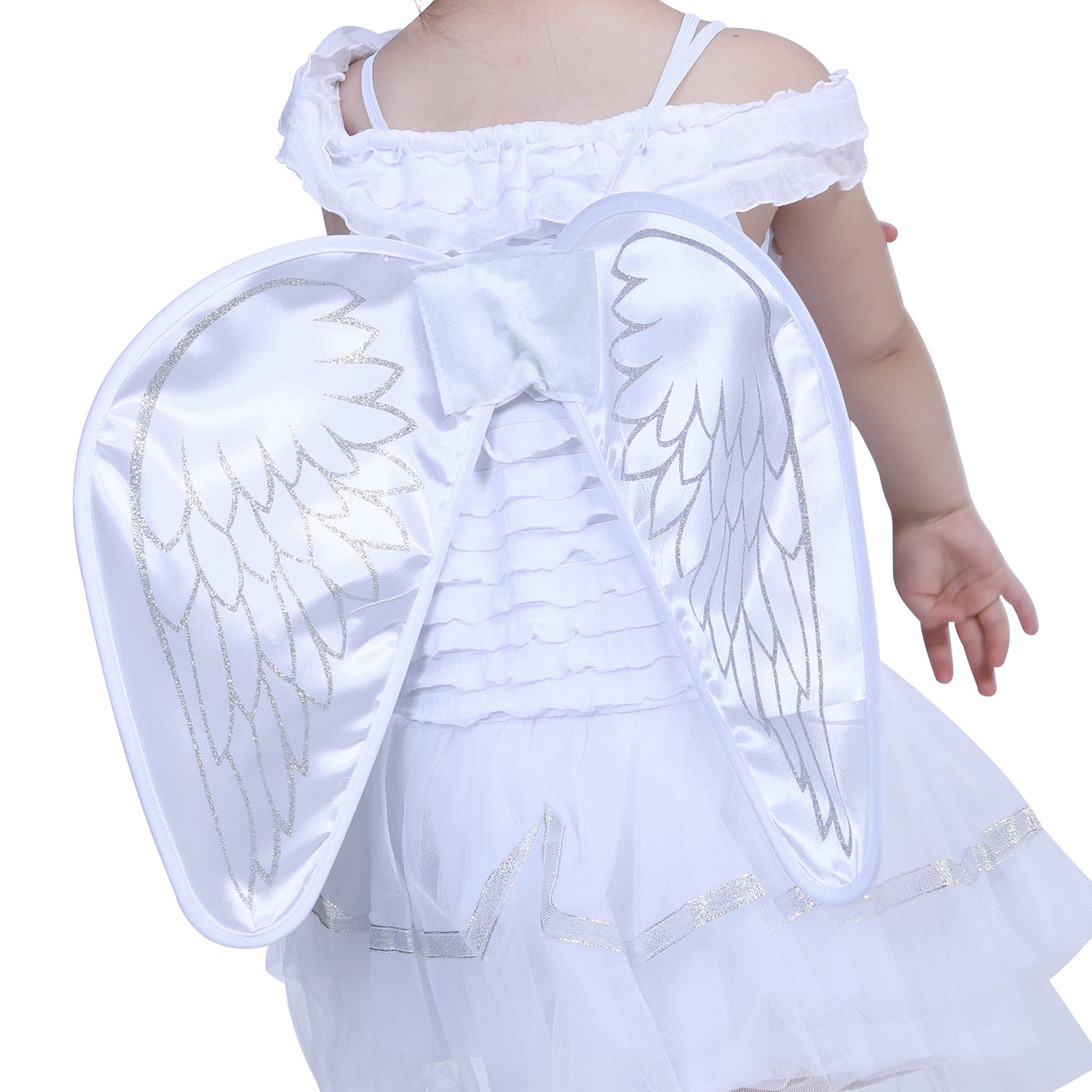 Kids Halloween Costume White Angel w Wings - Little Kooma