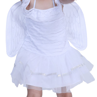 Kids Halloween Costume White Angel w Wings - Little Kooma