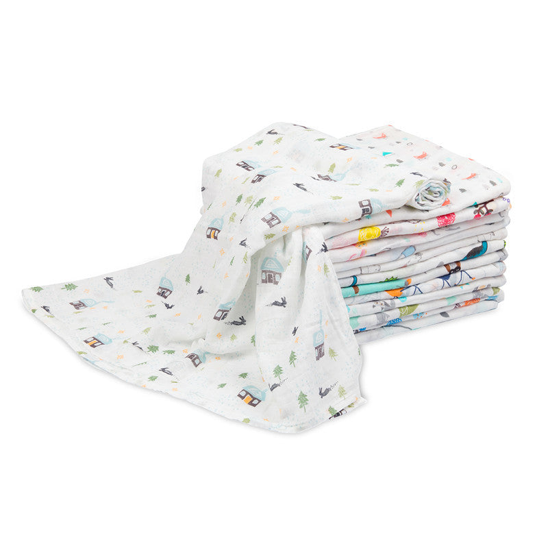 Baby Single Layer Muslin Blanket Swaddle Box 120*120 - 0605 - Little Kooma