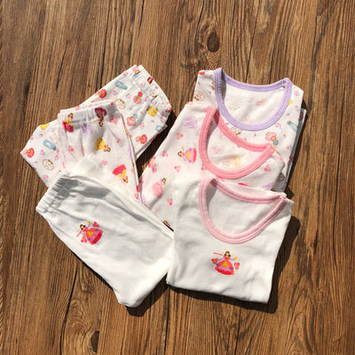 Baby Kid Girls Long Sleeve T-shirt Pants Pajamas Princess 3 Pack - Little Kooma