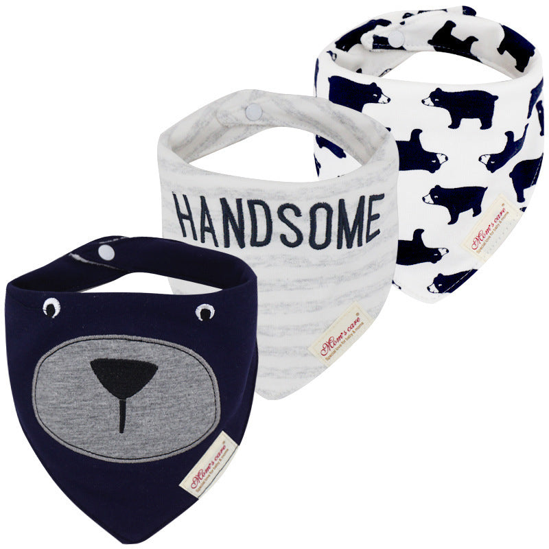 Baby Boy Cotton Towel Bibs 3 Piece Pack - 0719 - Little Kooma