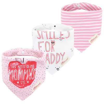Baby Girl Cotton Towel Bibs 3 Piece Pack - Little Kooma