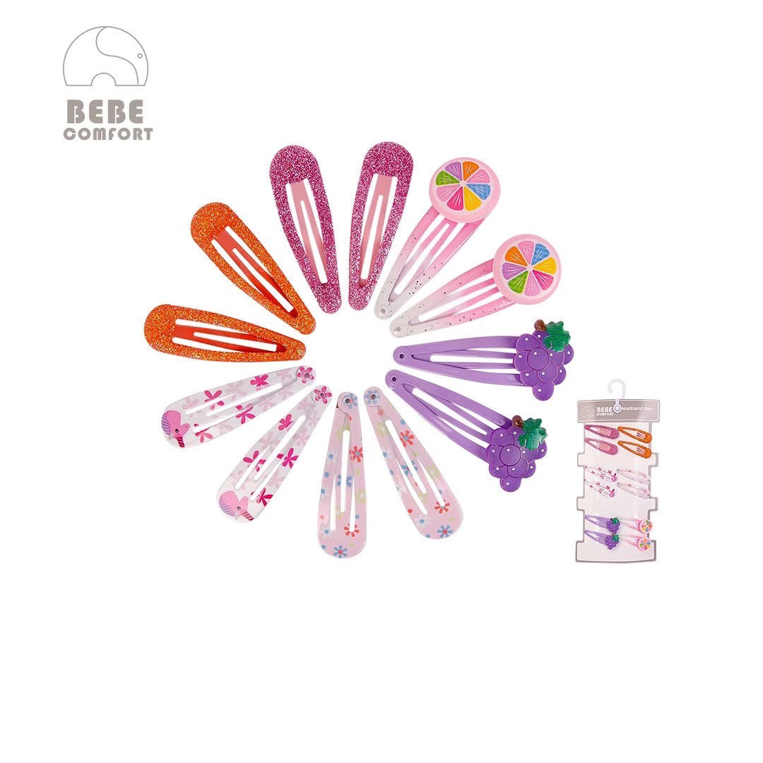 BEBE Comfort Hair Clips 12 Pcs Set BC73142 - 1103 - Little Kooma