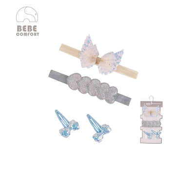 BEBE Comfort Headwraps n Hair Clips 4 Pcs Set BC73147 - 1103 - Little Kooma