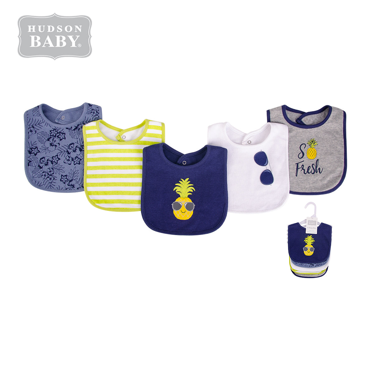 Baby 5pc Interlock Bibs Pineapple 17577 - Little Kooma