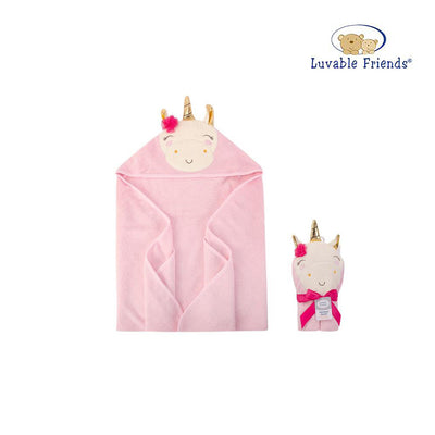 Baby Animal Hooded Towel(Woven Terry) 05278CH Pink Unicorn - Little Kooma