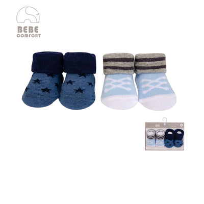 Baby Anti-slip Socks 2 Pair Pack 0-9 months BC71159 - 0805 - Little Kooma