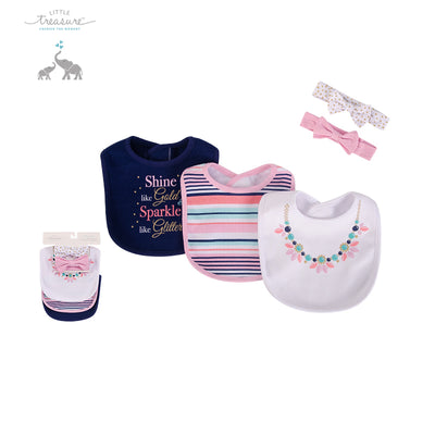 Baby Bibs & Headband Set 5pc 75525 - 0821 - Little Kooma