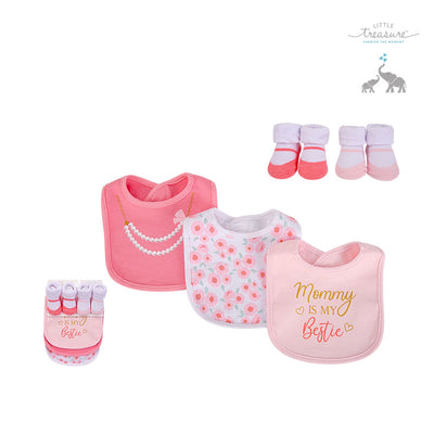 Baby Bibs n Socks 5 Pcs Set 75530 - 0528 - Little Kooma