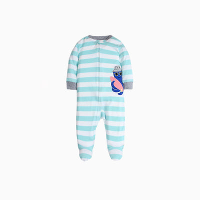 Baby Boy Sleepsuit w Octopus Feet Covered Zip All In One - 0813 - Little Kooma