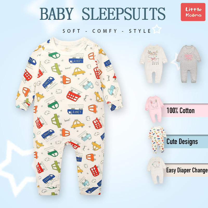 Baby Car Bus Lorry Jumpsuit All In One - Little Kooma