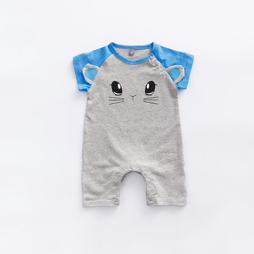 Baby Cat Splicing Sleeves Romper - 0902 - Little Kooma