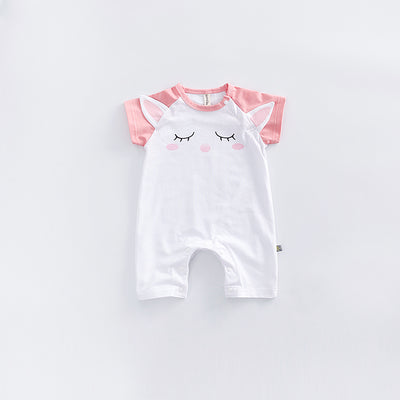 Baby Fox Splicing Sleeves Romper - 0902 - Little Kooma