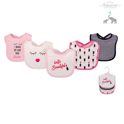 Baby Girl 5pc Interlock Bibs Lipstick 75517 - Little Kooma