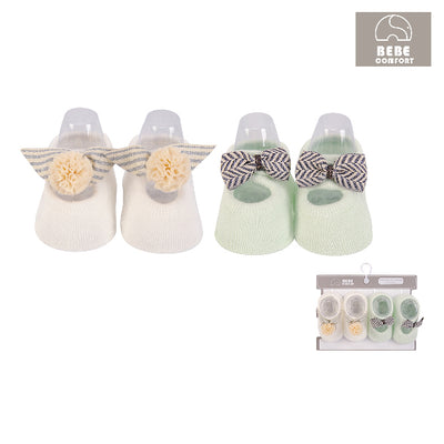 Baby Girl Anti-slip Socks 2 Pair Pack 0-12 months BC71136 - 0805 - Little Kooma