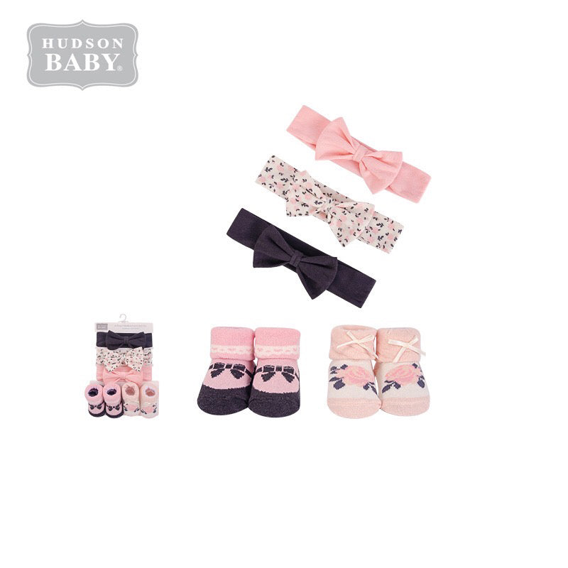 Baby Girl Headband & Socks Set 5pc 54157 - 0821 - Little Kooma