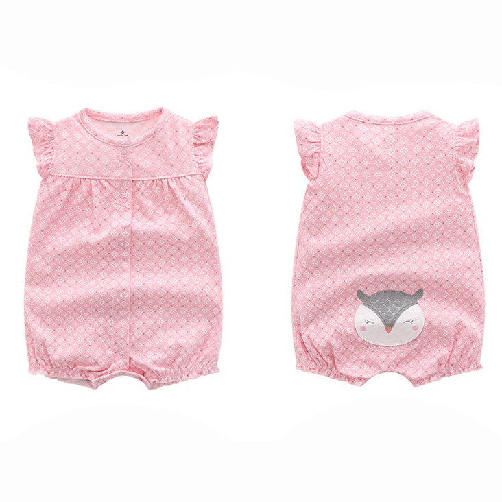 Baby Girl Snow Flakes w Fox Romper - Little Kooma