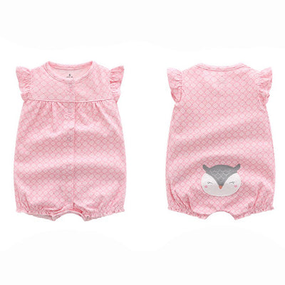 Baby Girl Snow Flakes w Fox Romper - Little Kooma
