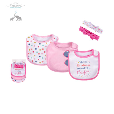 Baby Girls Bibs n Headwraps 5 Piece Pack 75508 - 1215 - Little Kooma
