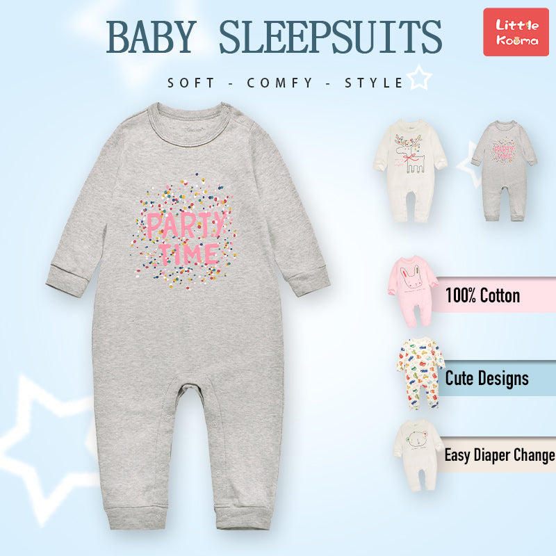 Baby Party Time Grey Jumpsuit All In One - Little Kooma