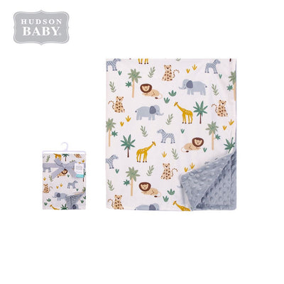Baby Print Mink Blanket w Dotted Mink Back 00613CH - 1116 - Little Kooma
