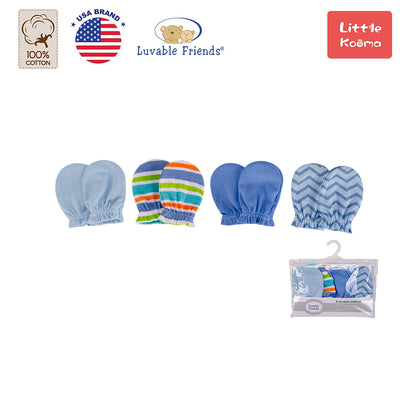 Baby Scratch Mittens Set 4 Pairs 34711 Blue - Little Kooma