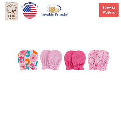 Baby Scratch Mittens Set 4 Pairs 34711 Pink - Little Kooma