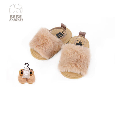 Baby Shoes Brown Fur Sandals 6-12 months/12-18 months BC31040 - 0805 - Little Kooma