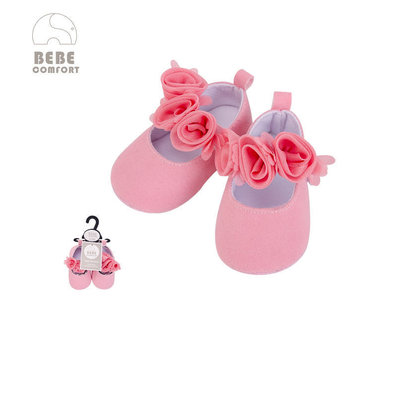 Baby Shoes Pink w Roses 6-12 months/12-18 months BC31043 - 0805 - Little Kooma