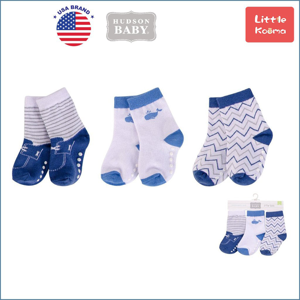 Hudson Baby Socks 3 Pairs Pack Anti-slip 00434 - 1215 - Little Kooma