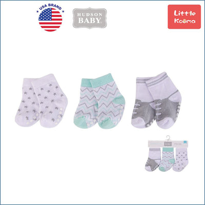 Hudson Baby Socks 3 Pairs Pack Anti-slip 00443 - 1215 - Little Kooma