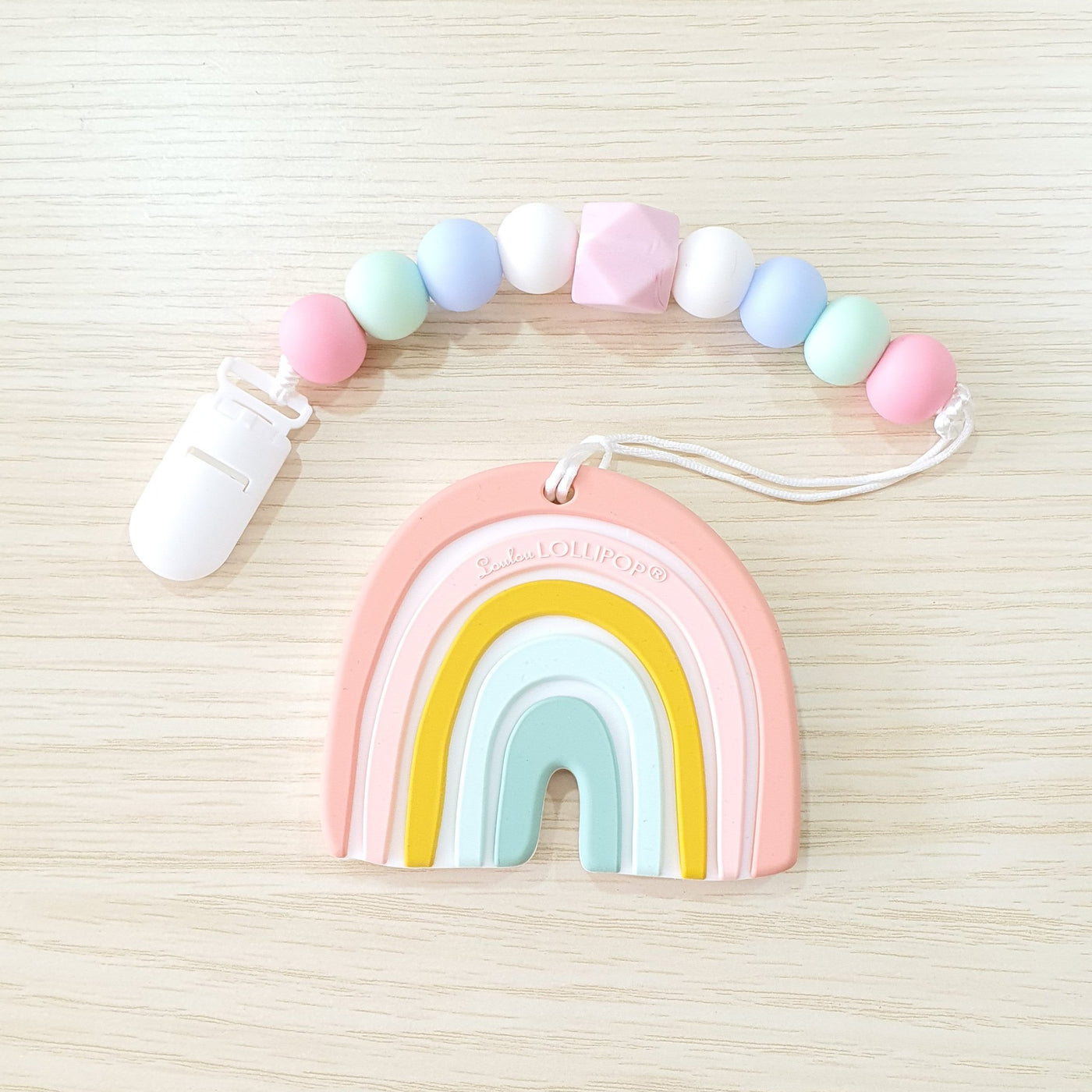 Pastel Rainbow Baby Silicone Teether Set - Little Kooma