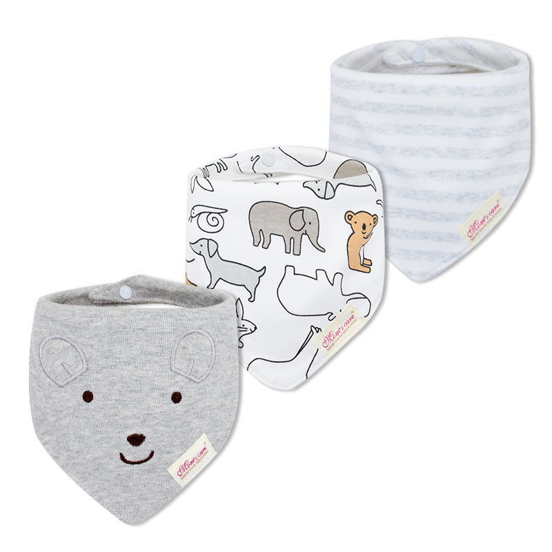 Baby Boy Cotton Towel Bibs 3 Piece Pack - Little Kooma
