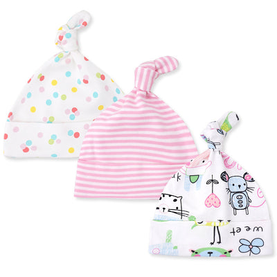 Baby Girl Hats 3 Piece Pack  0-6 Months - Little Kooma