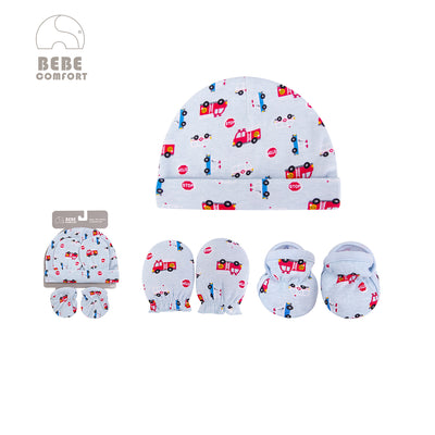 Bebe Comfort Hats n Scratch Mittens n Booties 5 Pcs Set Fire Engine BC73132 - Little Kooma