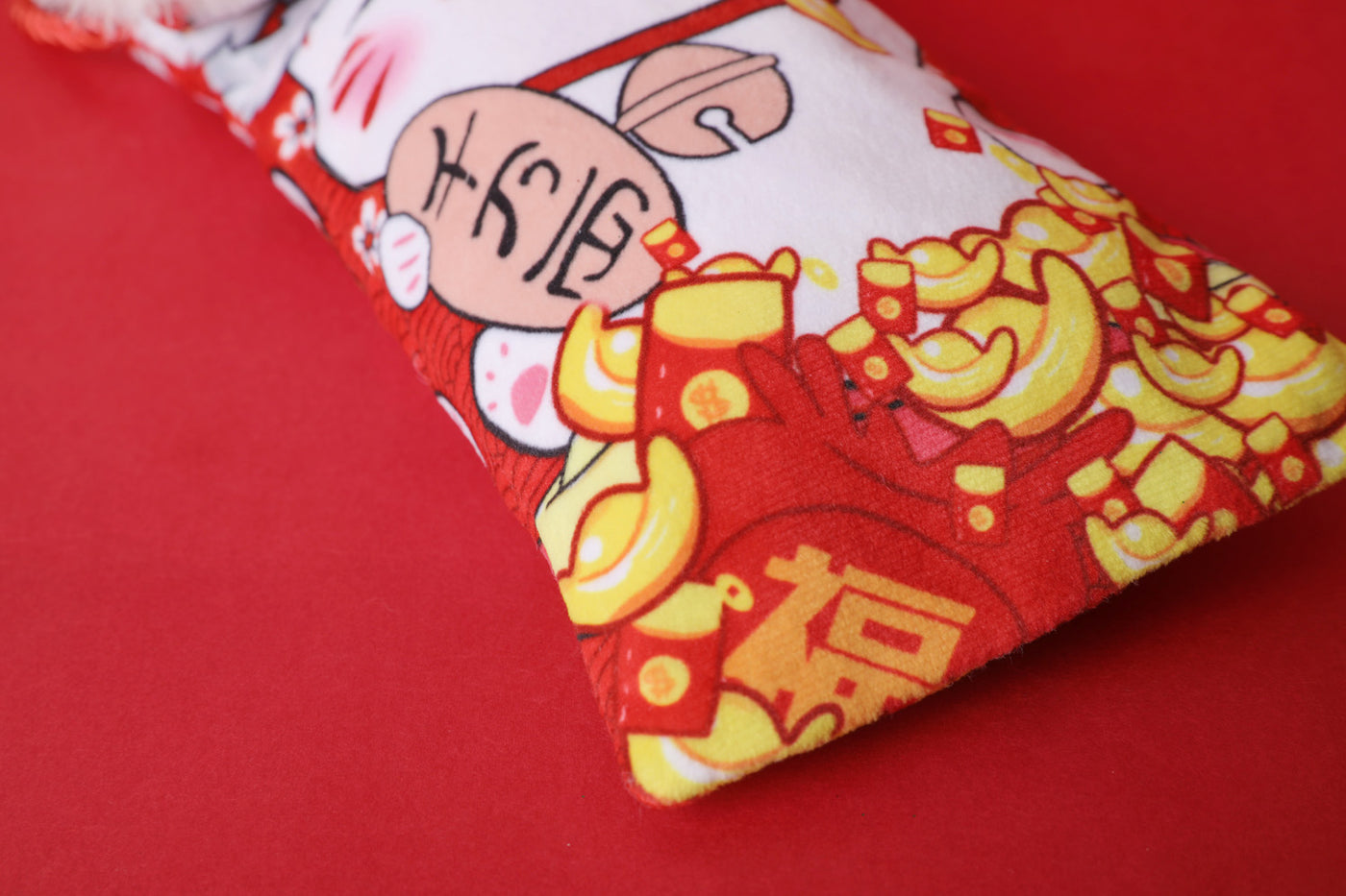 Baby Kids CNY Chinese New Year Ang Bao Red Velvet Envelope Sling Bag Fortune Cat w Dancing Lion - Little Kooma