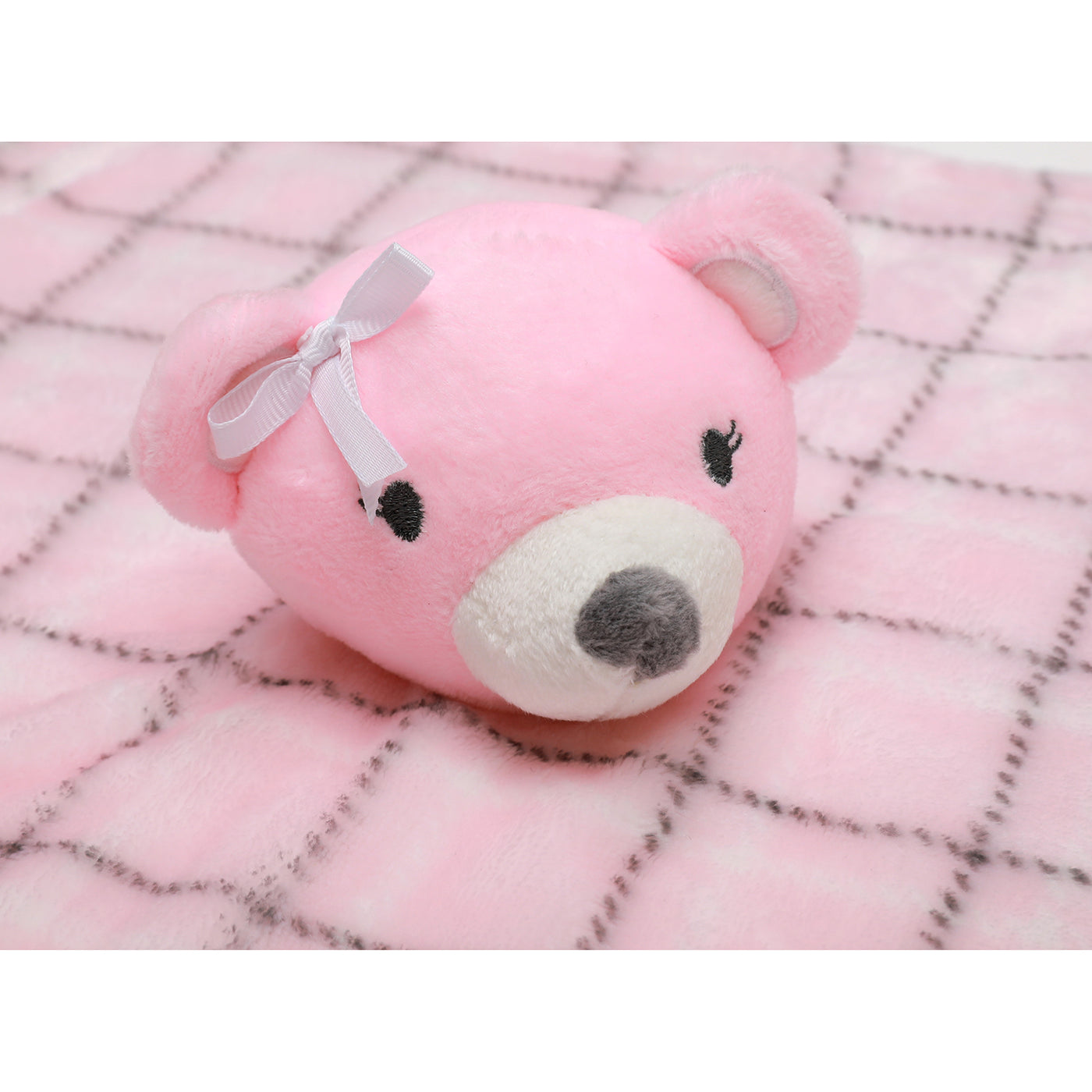 Personalised Customized Luvable Friends Plush Blanket With Pink Bear 17451 - Little Kooma