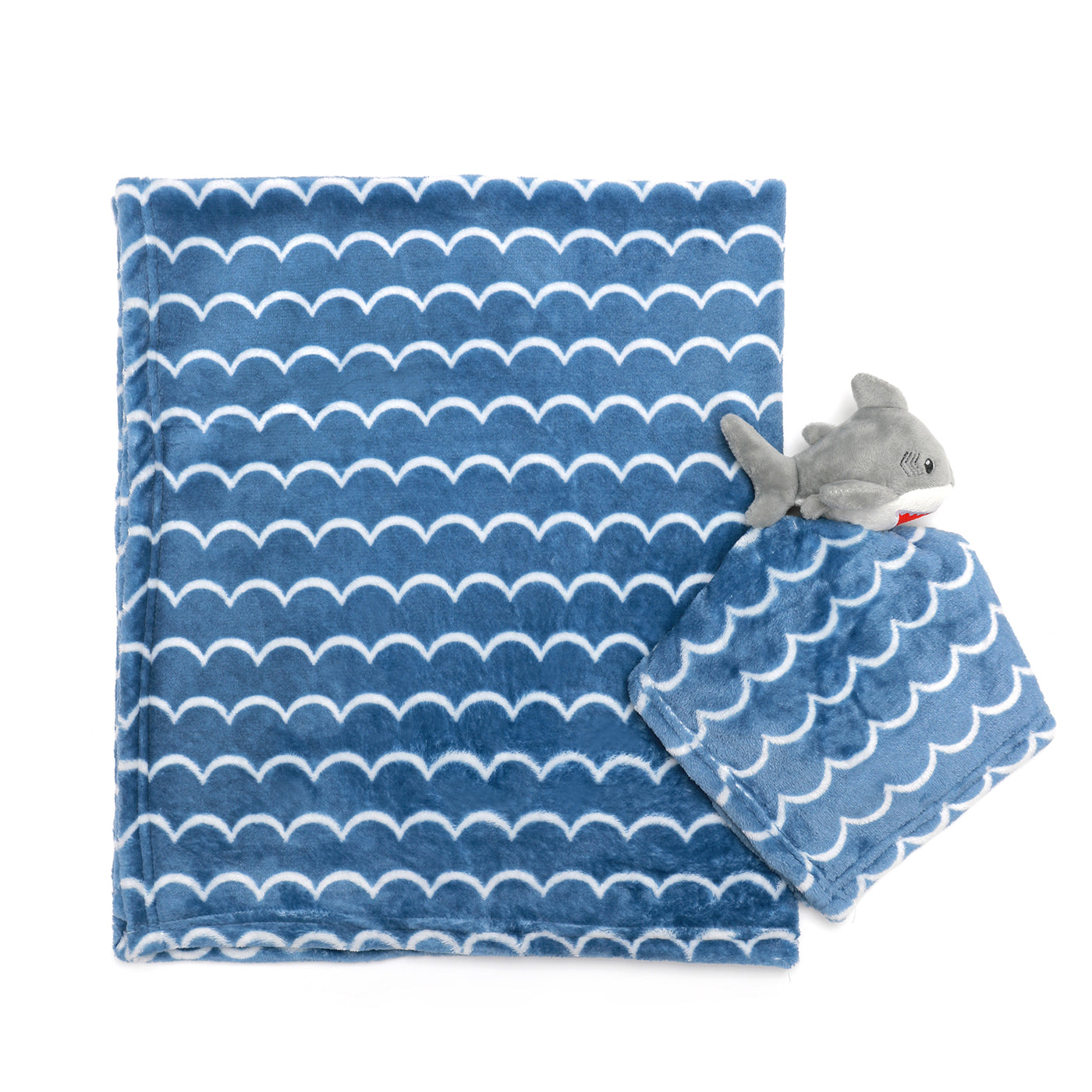 Personalised Customized Hudson Baby Plush Blanket With Baby Shark 17432 - Little Kooma
