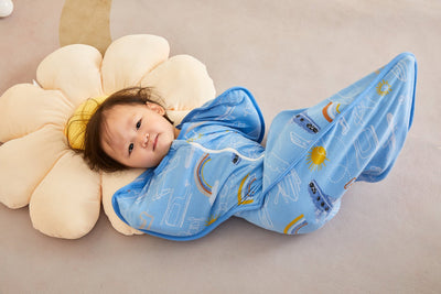 Baby Transitional Swaddle Sack w Arms Up 2-Way Zipper Aeroplane - Little Kooma