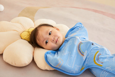 Baby Transitional Swaddle Sack w Arms Up 2-Way Zipper Aeroplane - Little Kooma