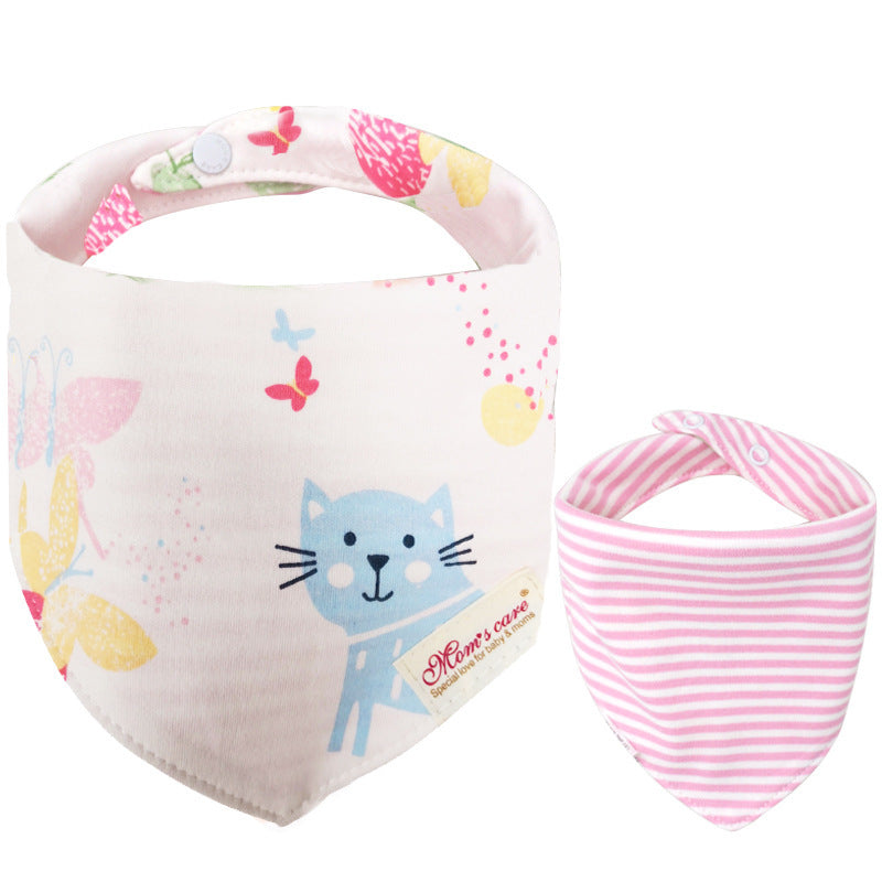 Baby Girl Double-Sided Cotton Bib - Little Kooma