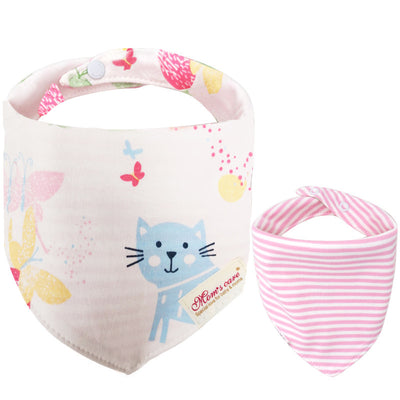 Baby Girl Double-Sided Cotton Bib - Little Kooma