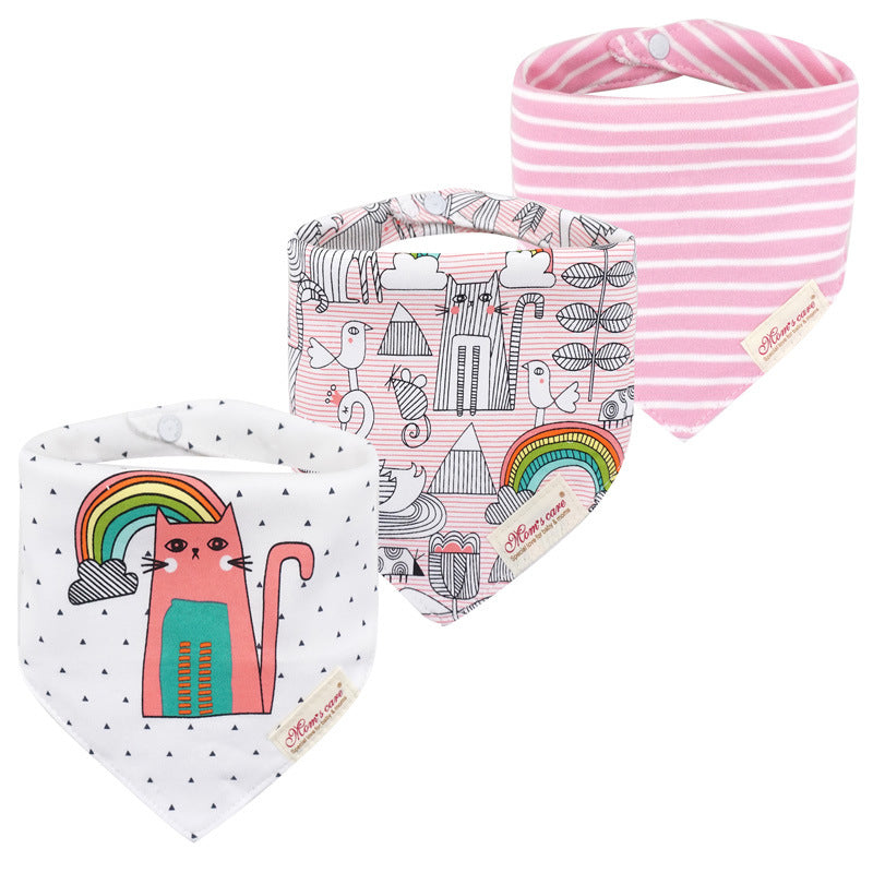 Baby Girl Cotton Towel Bibs 3 Piece Pack - Little Kooma