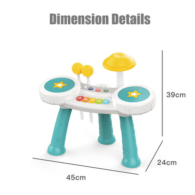 Kids Drum Set 3-6 Years Child Drum Plus Piano Toy Set For Early Learning Toy - Little Kooma